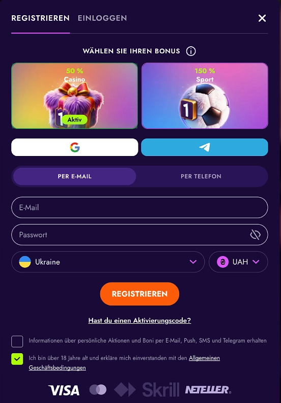 irwin casino registrierung
