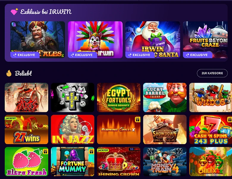 irwin casino slots